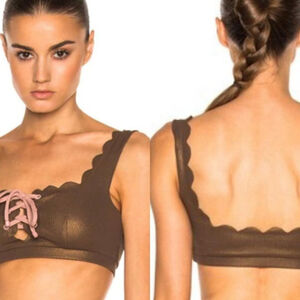 Marysia Swim Palm Springs Bikini Tie Top – Metallic Brown – Size M